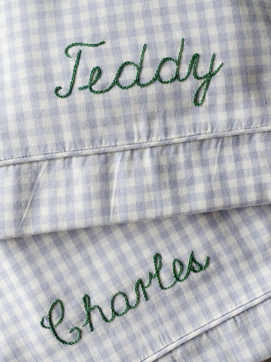 Classic junior bedding blue gingham