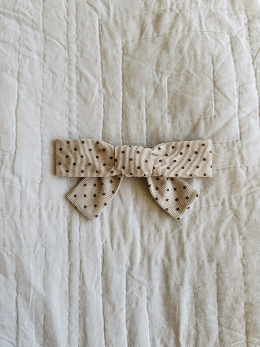 Big hair bow brown dot
