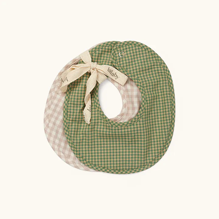 Bibi bib 2-pack green check