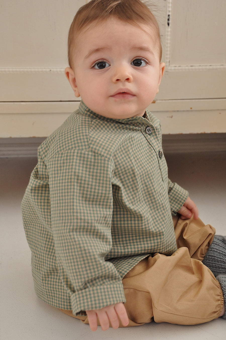 Carlo shirt green check (baby)