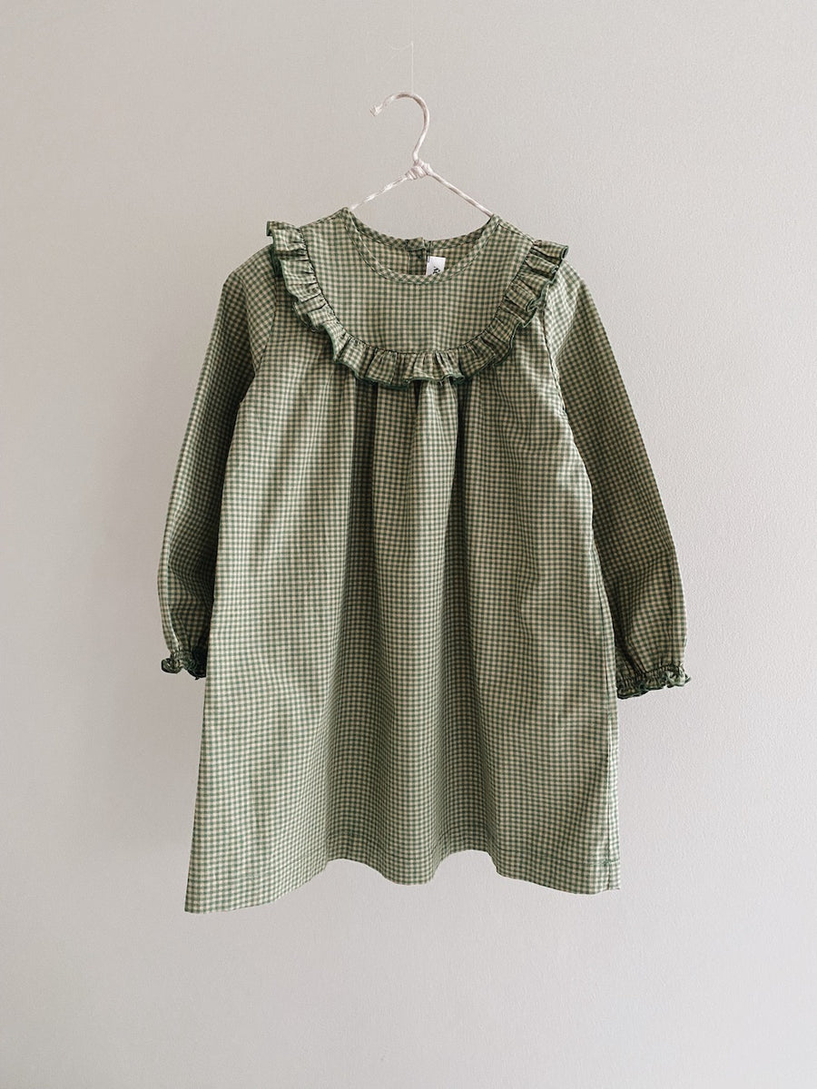 Noey dress green check (kids)