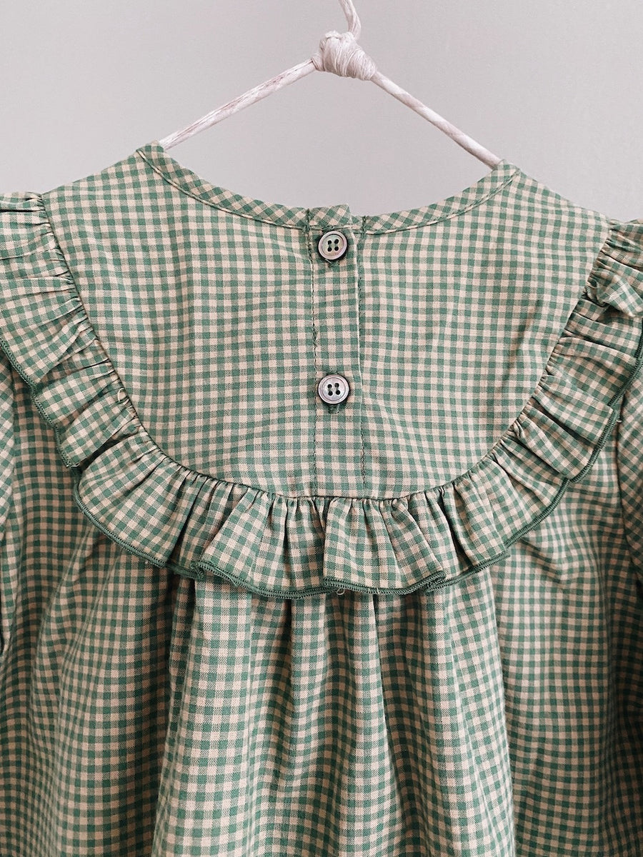 Noey dress green check (kids)