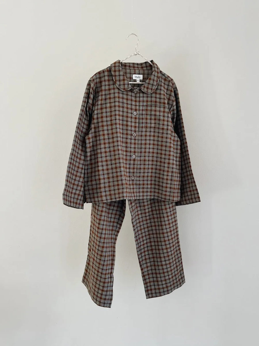 Klassisk pyjamas grey check 