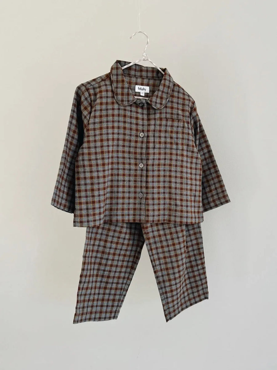 Klassisk pyjamas grey check 