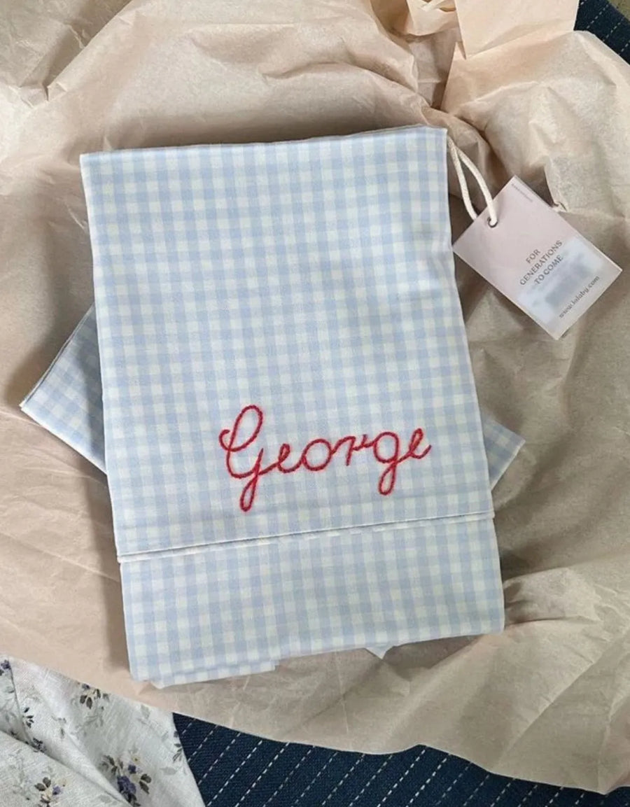 Classic junior bedding blue gingham