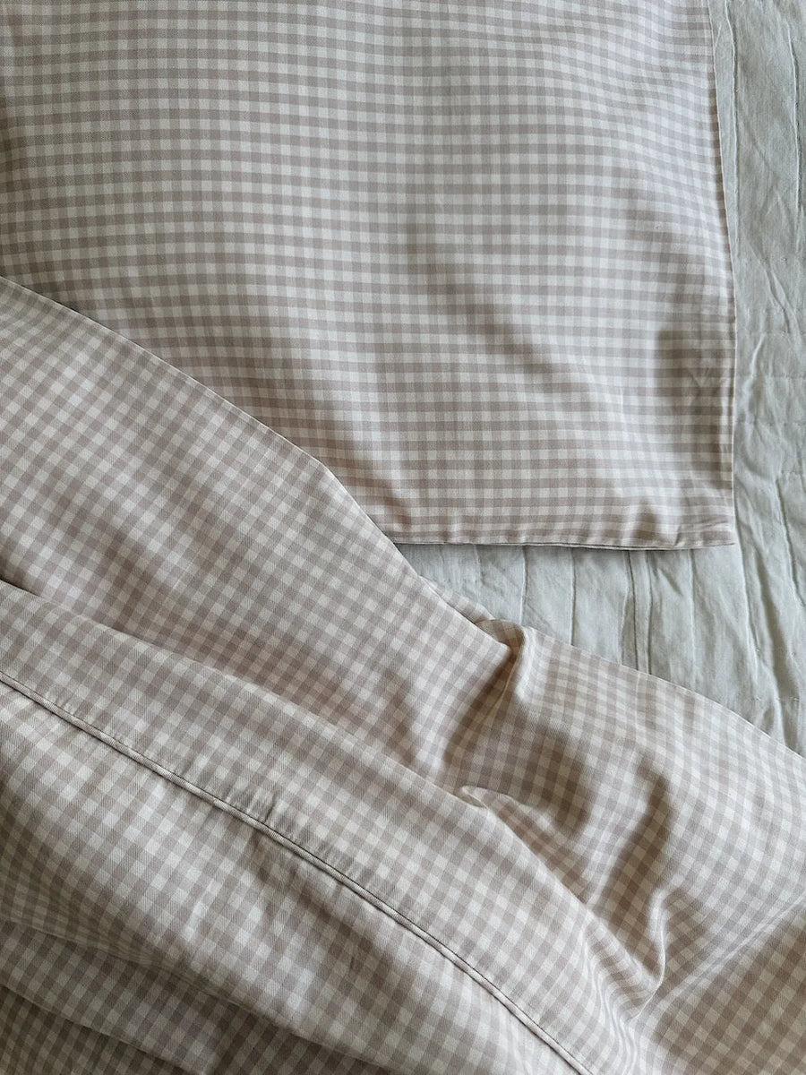 Classic junior bedding beige gingham