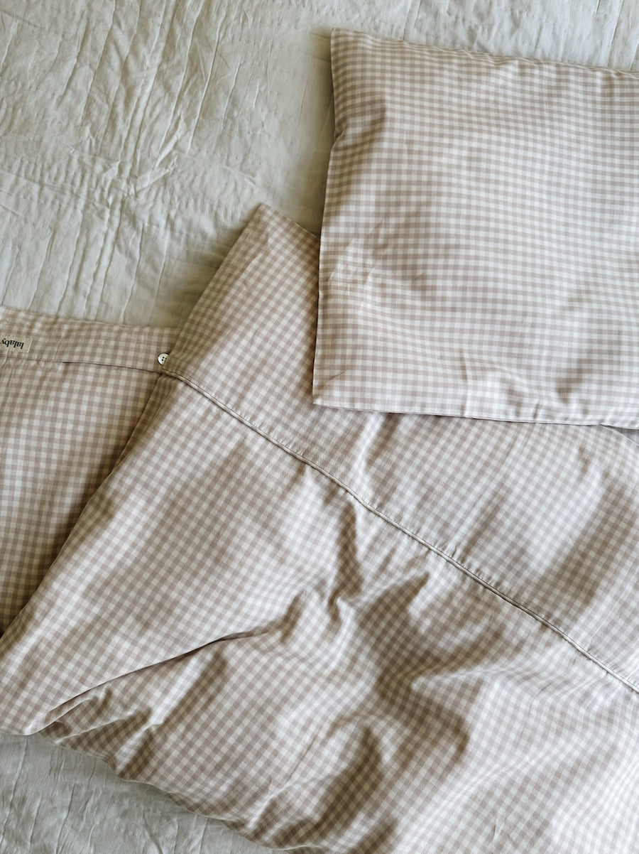 <tc>Junior bundle beige: sengetøj, dyne og pude</tc>