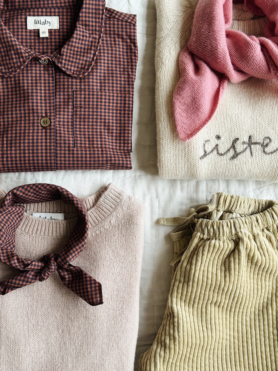 Eddie scarf indigo check