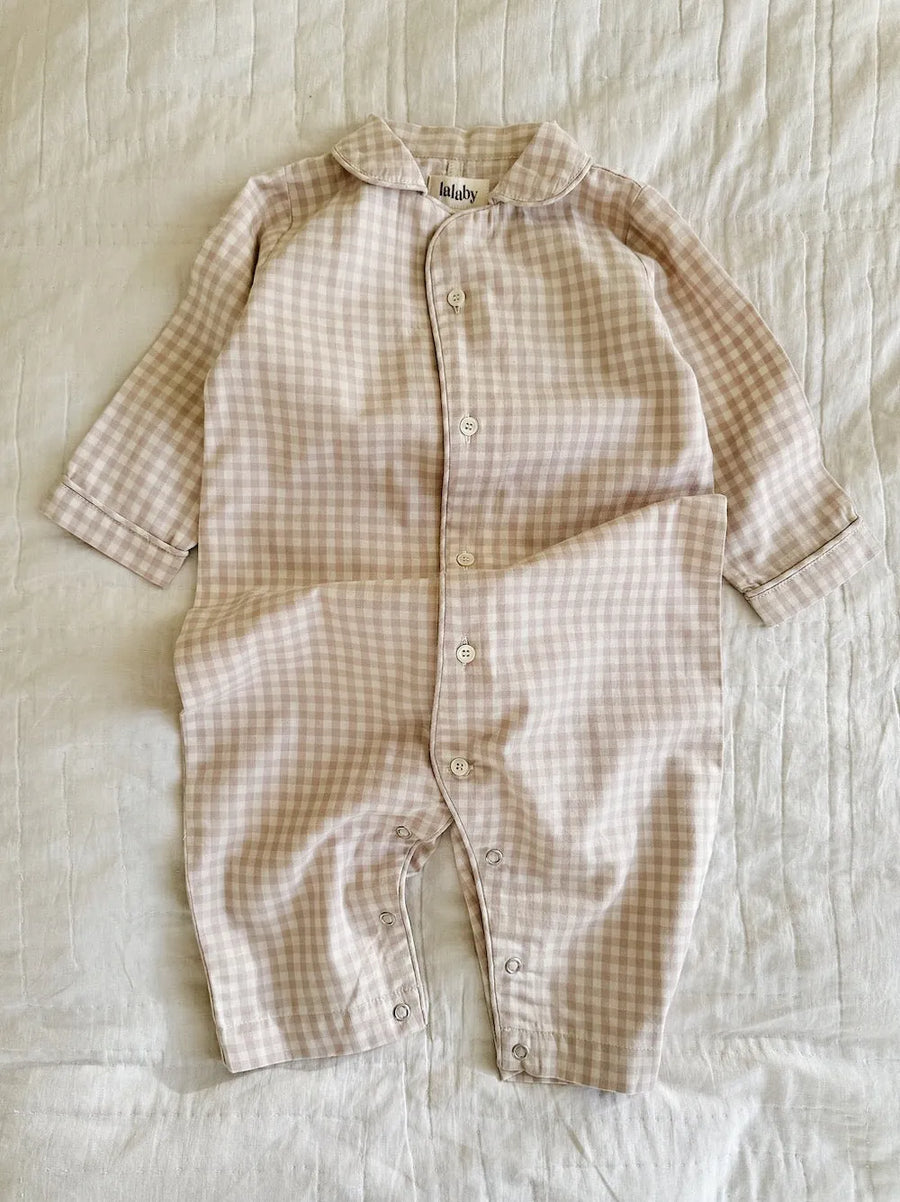 Klassisk PJ suit beige gingham