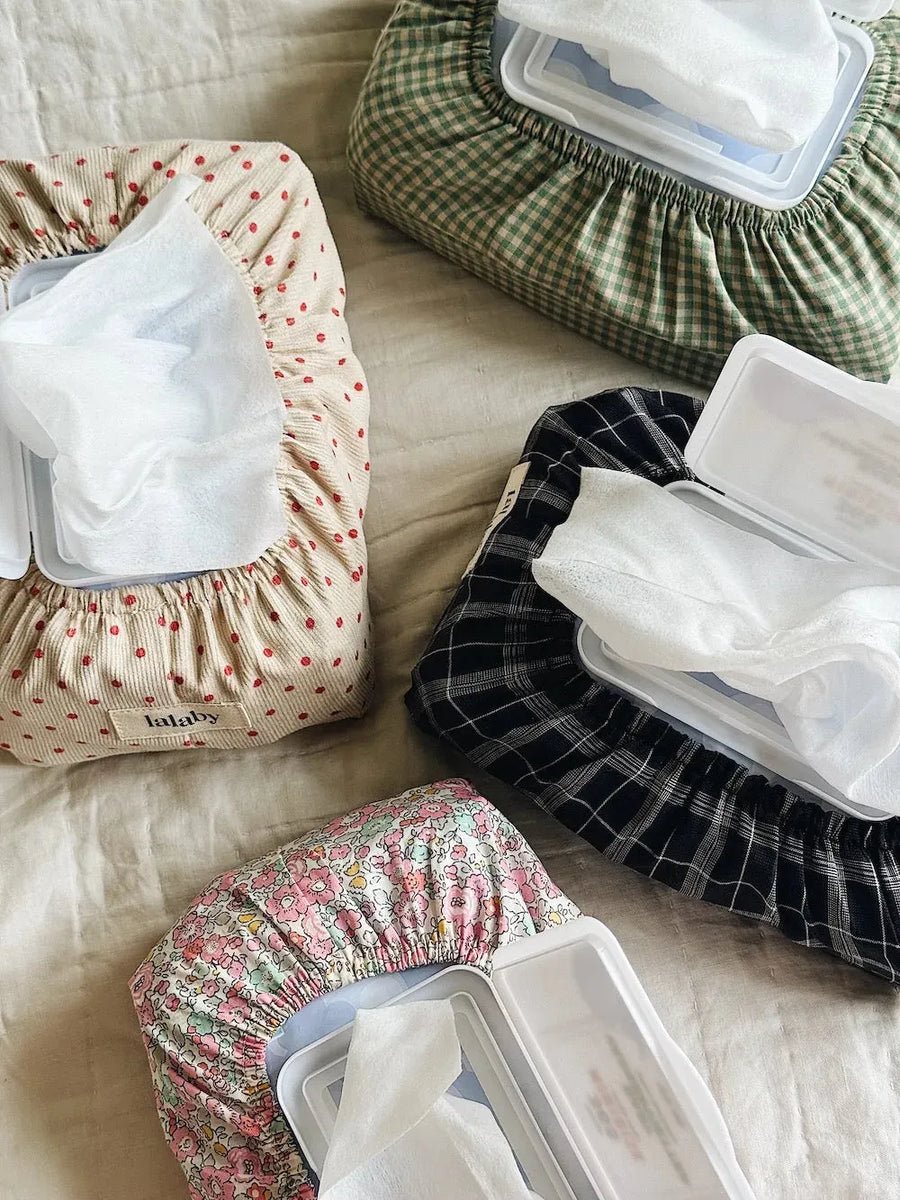 Wet wipe cover green check