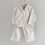 Classic pyjamas beige gingham - lalaby.com
