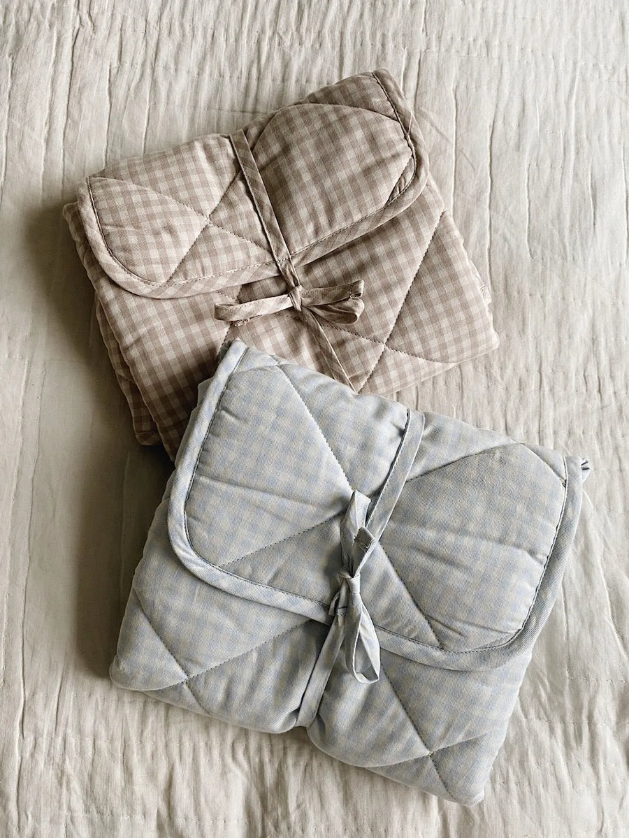 Changing mat beige gingham