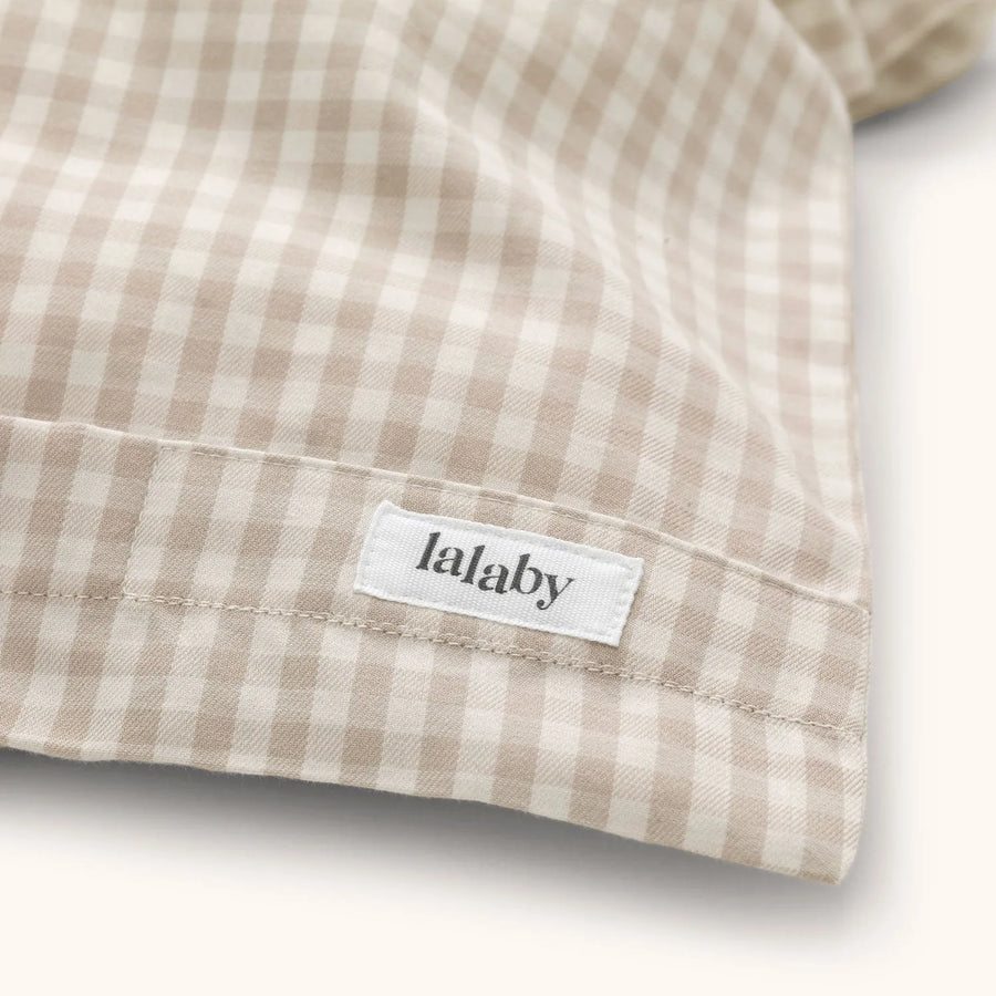 Classic junior bedding beige gingham - lalaby.com