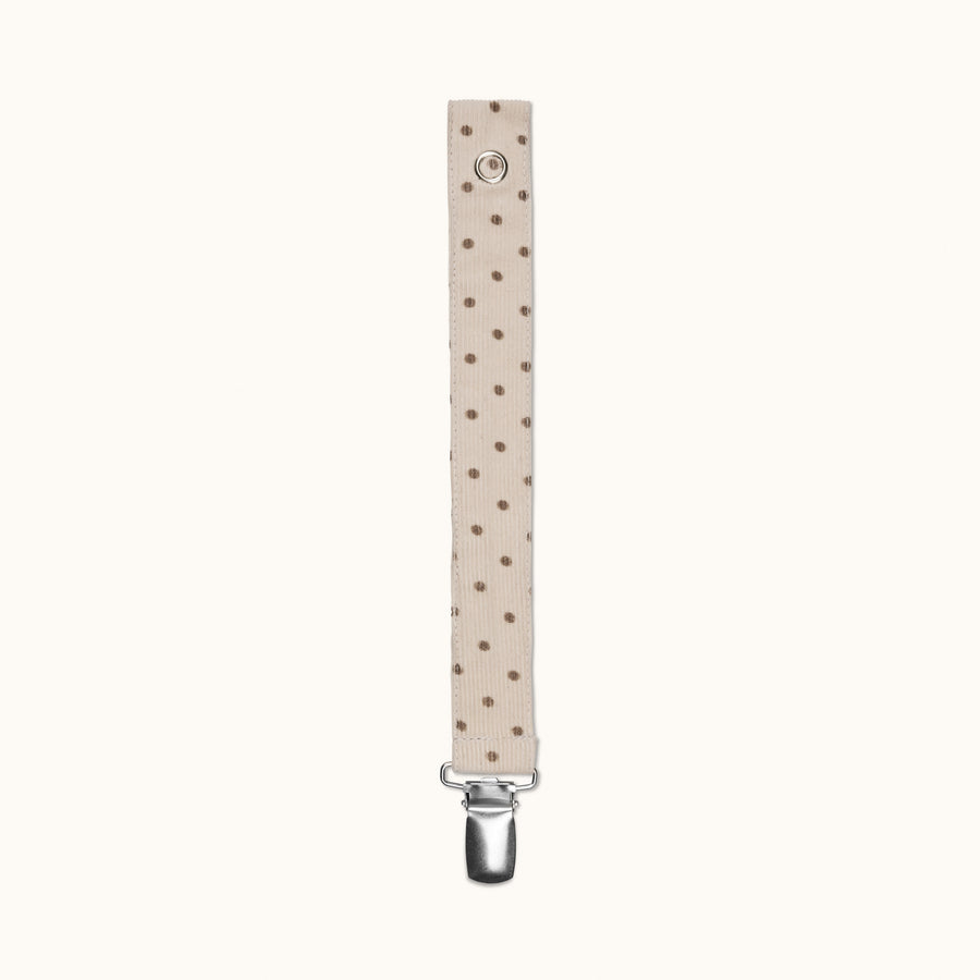 Pacifier clip brown dot