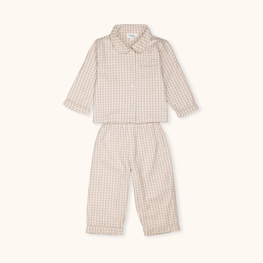 Classic pyjamas beige gingham - lalaby.com