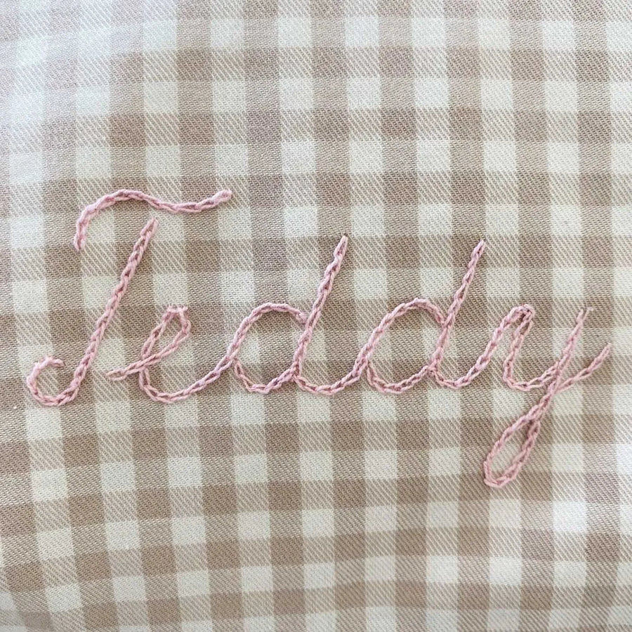 Classic junior bedding beige gingham - lalaby.com