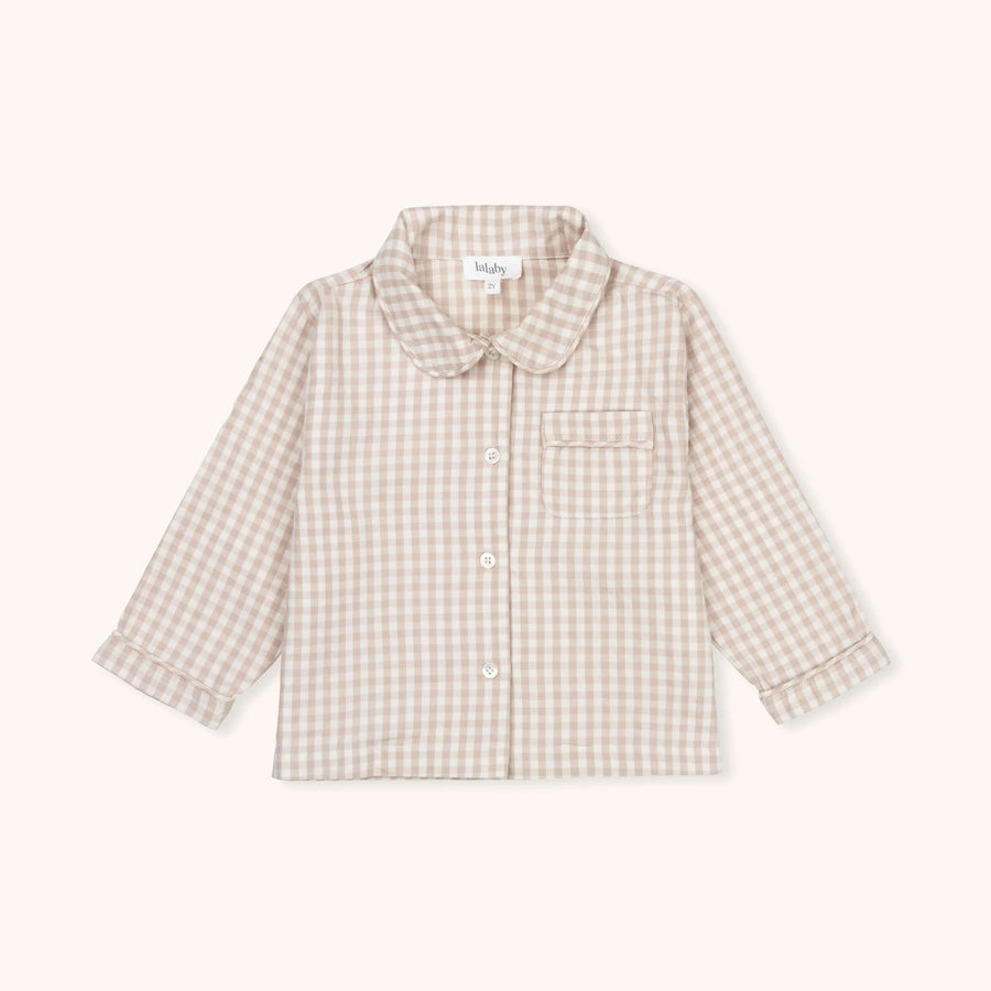 Classic pyjamas beige gingham - lalaby.com